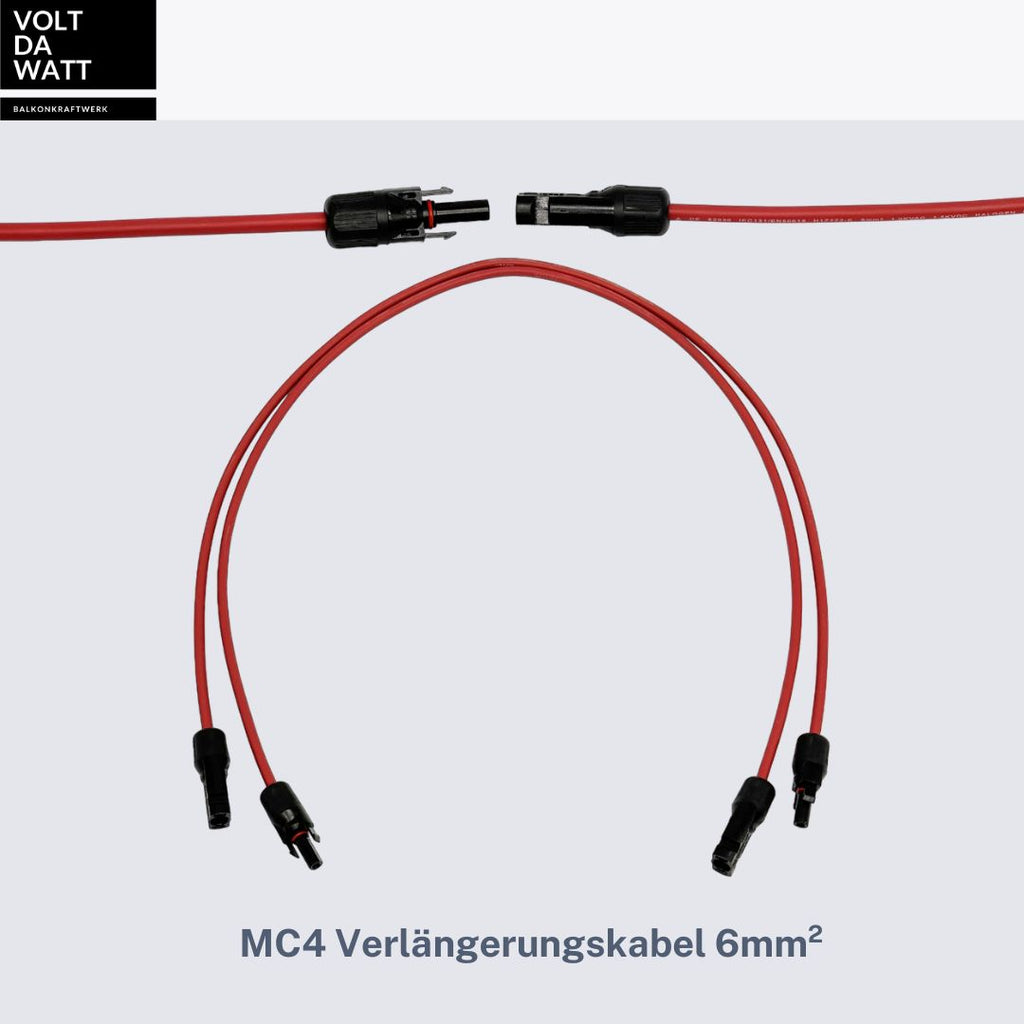 MC4 Verlängerungskabel 6mm² 1m/3m/5m/10m (Set) – VoltDaWatt