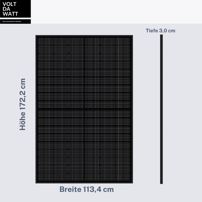 VOLTDAWATT 850 Glas-Glas bifazial + Hoymiles HMS800-2T (Versand oder Abholung)