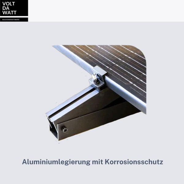 VoltDaHalt Halterung für Flachdach, Fassade, silber für 2 Solarmodule